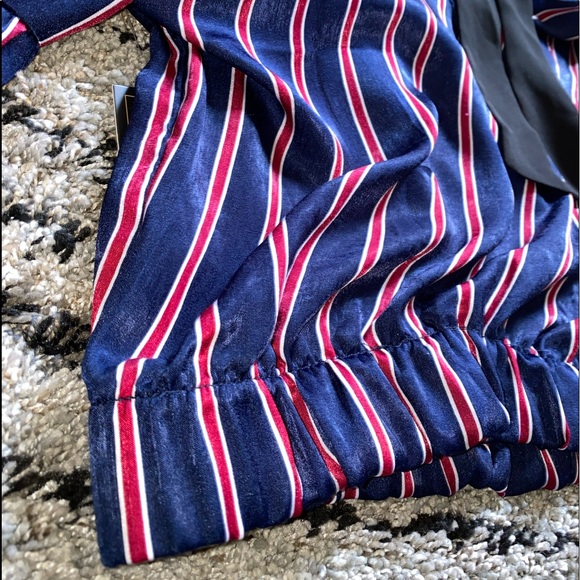 Navy blue blouse with red and white stripes - Picture 4 of 4